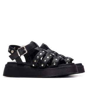 Sandales compensées noires Xti pour femme, talon de 37,4 cm, style plateforme - Product Image 4