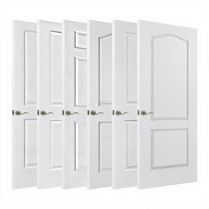 Puerta Moderna de Madera HDF Moldeada de 8 Pies y 2 Paneles, Color Blanco, Precolgada, para Interiores de Casas, Almacén en EE. UU. - Product Image 1