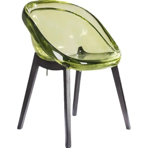 Chaise en résine transparente enveloppante et simplifiée, avec support dorsal ergonomique, élégante pour la salle à manger et les loisirs - Product Image 6