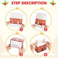 SIHENHY Recycelbares Kraft papier Lebkuchen Weihnachts haus Druck Goodies Candy Cookie Schokoladen boxen Quadratische Weihnachts feier boxen