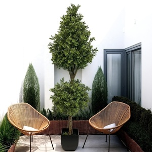 Planta Artificial Resistente para Exteriores, Decoración de Árbol de Olivo de Seda Artificial, Bonsái de Pino Falso, <span class=keywords><strong>Cedro</strong></span>, Boj en Espiral - Product Image 5