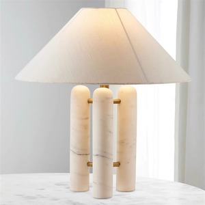 Lámpara de Mesa de Mármol D45 H53CM E27 LED Luz Cálida con Interruptor de Control para Cuidado de la Vista, Decoración para Sala de Estar, Dormitorio y Mesita de Noche - Product Image 4