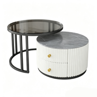 Ensemble de tables basses en pierre de luxe moderne, table d'appoint simple pour salon, table à thé pour la maison