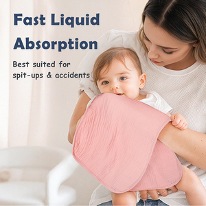 ผ้ากันเปื้อนสำหรับเด็ก6ชั้นผ้ามัสลินที่สามารถระบายอากาศได้ดีน้ำหนักเบาสำหรับทารกใช้ในชีวิตประจำวัน - Product Image 3