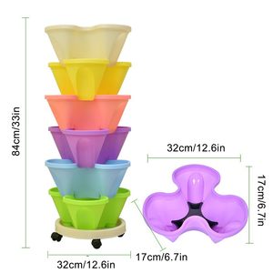 JIN PENG A30 Torre Idroponica per Fragole, Sistema di Irrigazione Verticale <span class=keywords><strong>a</strong></span> Goccia, Vaso Cilindrico Fai-<span class=keywords><strong>da</strong></span>-Te - Product Image 2