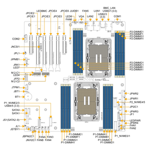 Carte mère serveur X14DBI / X14DBI-T E-ATX double socket LGA-4710 double LAN 10GBase-T IPMI, neuve, fournisseur fiable, expérience approfondie - Product Image 6