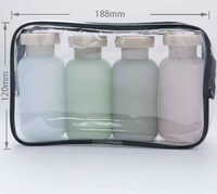 Flacon cosmétique de voyage rechargeable de 100 ml avec pochette zippée pour lotions, shampoings et lotions corporelles