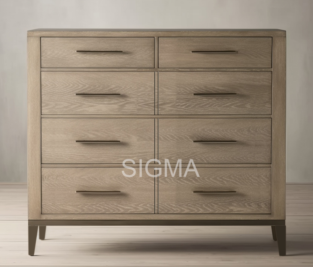 High Quality solid wood contemporary Indoor furniture Bedroom furnitures beside table 8 drawers cabinet