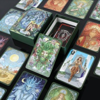 Jeu de 78 cartes de tarot personnalisées en papier d'art 400 g/m² double face, écologiques et recyclables, avec logo personnalisé, pour usage familial, vente en gros