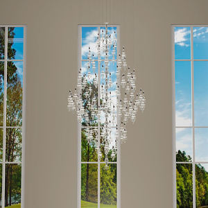 Lámpara de Araña Colgante de Cristal Transparente de Lujo, Ajustable en Altura, <span class=keywords><strong>para</strong></span> <span class=keywords><strong>Interiores</strong></span>, <span class=keywords><strong>Escaleras</strong></span> Largas Personalizadas, Decoración del Hogar, Proyecto de Iluminación Decorativa - Product Image 5