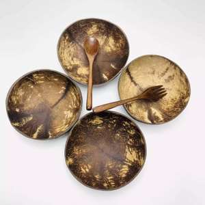 Bol écologique en coquille de noix de coco, gros bol à salade de noix de coco avec logo personnalisé du Vietnam, écologique - Product Image 3