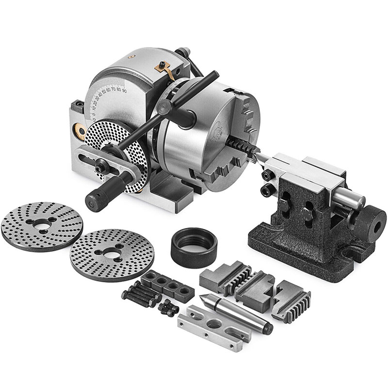Ensemble de tête de division BS-1 de tête de division mandrin à 3 mâchoires de 160mm avec mandrin + contre-pointe + plaques de division pour perceuse à fraiser