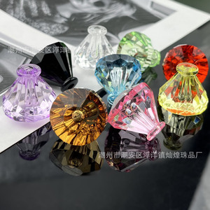 Acrylic Cabinet Handles Geometric Diamond Shape Transparent Colored For Furniture Decorative <b>Knobs</b> - Product Image 5