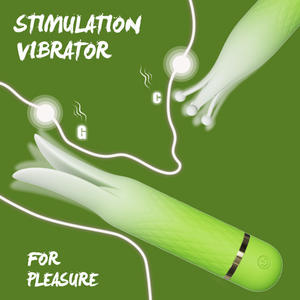 SEXBAY Milieuvriendelijke siliconen dubbelkopvibrator gecombineerde stamper G-spot vibratie vrouwelijk seksspeeltje - Product Image 4