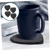 Sous-verres personnalisables en ardoise naturelle en forme de cœur, style classique, écologiques, vierges, pour boissons et table