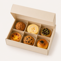 Caja de Embalaje para Panadería de Grado Alimenticio Personalizada con Bandeja de Papel para Galletas, Pasteles y Postres para Llevar con Logotipo