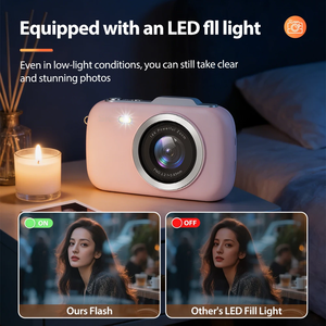 Appareil photo numérique 5K Ultra HD 80MP avec zoom 18X, écran 2,8 pouces, lumière d'appoint, 8 filtres, fonction Time-Lapse, compact, idéal pour le vlogging - Product Image 6