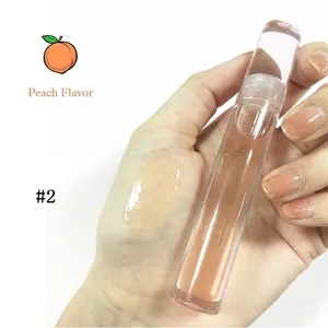 Tabung Rol Buah Alami dengan Label Pribadi, Minyak Bibir Gloss Buah Alami Rasa Persik Murah 10 Warna
