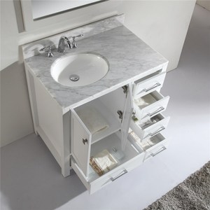 ตู้โต๊ะเครื่องแป้งในห้องน้ำทำจากไม้เนื้อแข็งอ่างล้างหน้าเดี่ยวแบบตั้งพื้นสไตล์แคนาดาและสหรัฐอเมริกา - Product Image 2