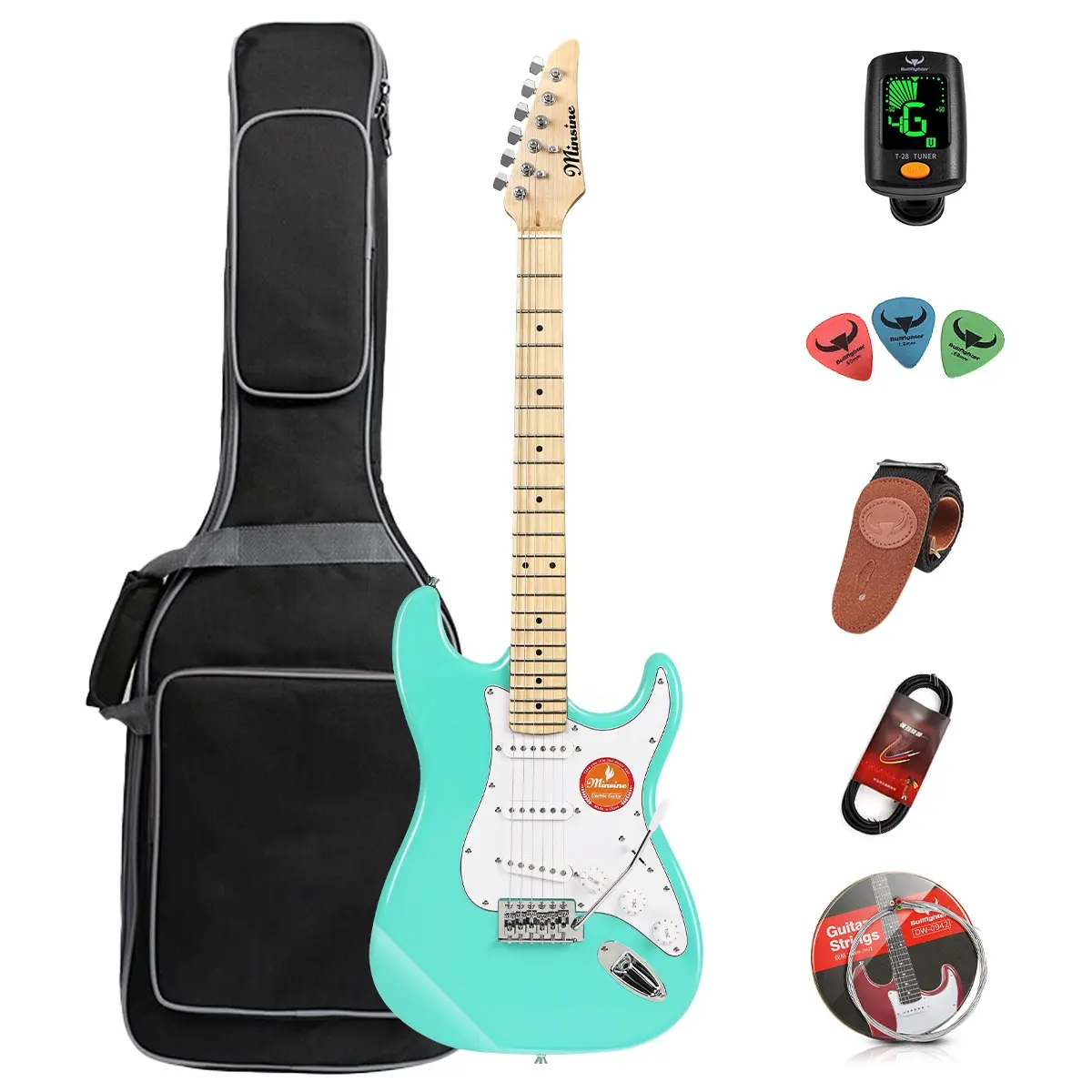 Produttori di OEM guitarra electrica ST kit modello chitarra con chitarra usb corpo solido colorato chitarra elettrica con kit borsa