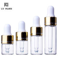 Flacons de parfum vides personnalisés en gros, 1 ml, 2 ml, 3 ml, 5 ml, 10 ml, en verre, avec étiquette de luxe, compte-gouttes pour huiles essentielles, conteneur recyclable