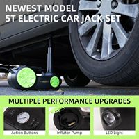 Gato hidráulico de coche eléctrico portátil, Kit de gato de coche mejorado, Gato de piso de reparación de camión sedán SUV para cambio de neumáticos con luz LED