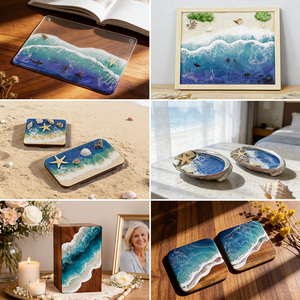 Posavasos <span class=keywords><strong>de</strong></span> Resina Hechos a Mano <span class=keywords><strong>de</strong></span> la Mejor Calidad, Color Azul para Bebidas, Posavasos Modernos para Bar, <span class=keywords><strong>Cocina</strong></span>, Hogar, Apartamento - Product Image 6