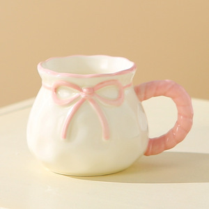 Tazas <span class=keywords><strong>de</strong></span> Cerámica con Lazo Decorativo, Pequeñas y Elegantes, Ideales para Cafeterías y Uso Doméstico - Product Image 3