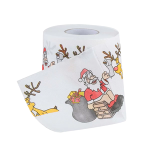 Joyeux Noël Musen <span class=keywords><strong>Papier</strong></span> <span class=keywords><strong>toilette</strong></span> décoratif doux à 2 plis avec motif Père Noël pour les fêtes - Product Image 1