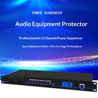 Controlador de Temporización de Potencia de 8+2 Canales, 232 Interruptores, 220V, USB, Sonido Estéreo, Equipo de Audio Profesional para Escenarios