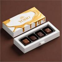 Emballage personnalisé pour barres chocolatées en carton gris en forme de champignon avec dorure à chaud, carton écologique avec pelliculage mat pour l'alimentation
