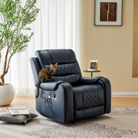 Canapé inclinable moderne extensible en cuir avec structure en bois pour salon, home cinéma et relaxation