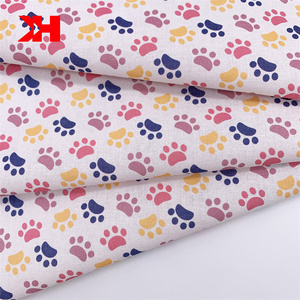 Kahn Wholesale Soft <strong>Fabric</strong> 145gsm Cat <strong>Paw</strong> 3D Digital Custom <strong>Print</strong> Baby Cotton Woven Material <strong>Fabric</strong>