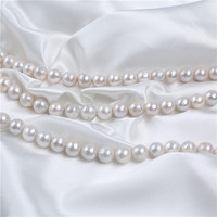 Perles naturelles en gros, 10-11 mm, perles d'eau douce blanches de forme ronde Edison, brins de perles en vrac
