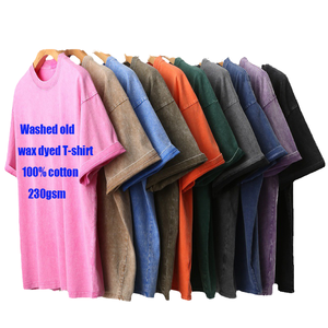 100% algodón 230G cuello redondo serigrafiado estampado transfronterizo Casual suelta Camiseta de punto hombres mujeres personalizado en blanco Cultural - Product Image 1