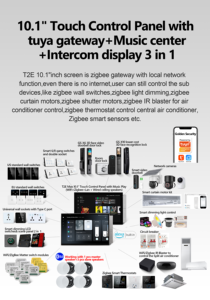 2025 Nueva generación <span class=keywords><strong>10</strong></span> pulgadas Zigbee Gateway Fondo de música Tuya Smart Home Gateway EU US Standard Big Screen Gateway - Product Image 2