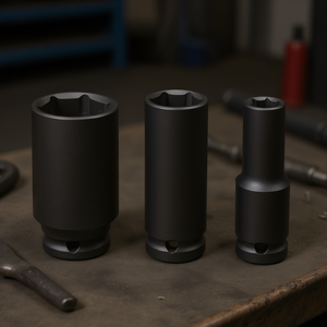 Jeu de clés à douilles à chocs longues Fervi, 3 pièces, douilles métriques profondes pour la réparation automobile - Product Image 3