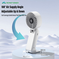 Ventilador Plegable Portátil con Logotipo Personalizado, MOQ: 50 Unidades, 100 Velocidades, Recargable, Pequeño, con Pantalla Digital