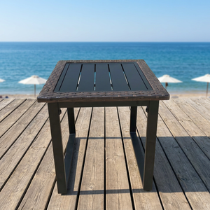 Table Basse Carrée Moderne en Rotin PE Tressé, Style Contemporain, KD, Classique, Toutes Saisons, pour Jardin, Intérieur/Extérieur, Terrasse, Vente Chaude - Product Image 6