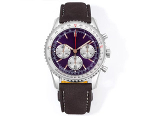 Reloj de Pulsera Cronógrafo de Aviación Clásico de Alta Calidad con Incrustaciones de Diamantes, Correa de Oro Blanco, Esfera de Buceo, Deportivo y Elegante - Product Image 4