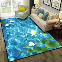 Tapis rectangulaire moderne en velours cristal imprimé 3D style Aubusson à poils ras, paillasson antidérapant pour couloir, salle de bain et cuisine, absorbant l'eau