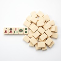 Ensemble de Mahjong de Luxe en Acrylique Robuste, Jeu de Société Classique Traditionnel Chinois avec Tuiles en Ivoire, Emballage Antique, Jeu de Casino