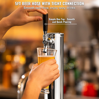 Robinet de Fontaine à Bière à Pression Simple en Acier Inoxydable Poli pour Kit Kegerator de Bière Artisanale