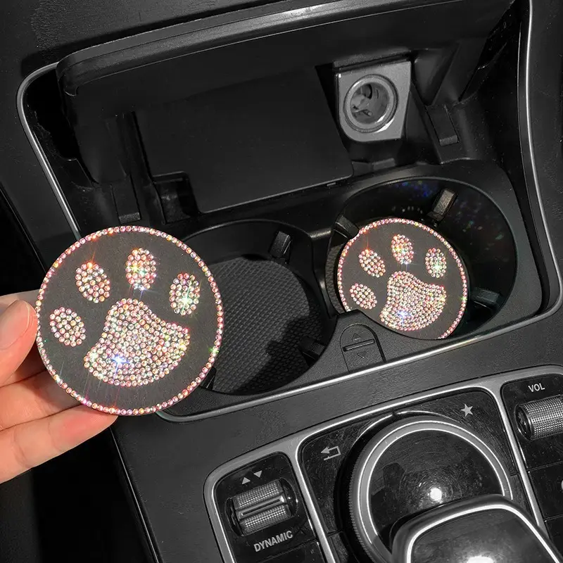 Bling Car Coasters Anti Slip Car Cup Holder For Cup Holders