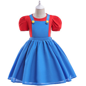 Disfraz de <span class=keywords><strong>Super</strong></span> <span class=keywords><strong>Brothers</strong></span> para niñas, disfraz de Halloween, Carnaval, disfraz de <span class=keywords><strong>Mario</strong></span> para fiesta de cumpleaños - Product Image 3