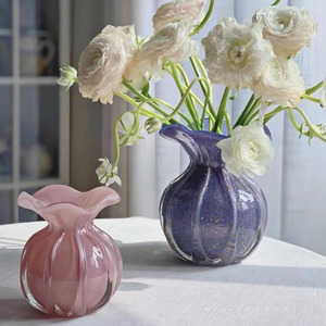 Vase à fleurs en verre en forme de dentelle créative Vase de culture de fleurs hydroponiques de table coloré - Product Image 5