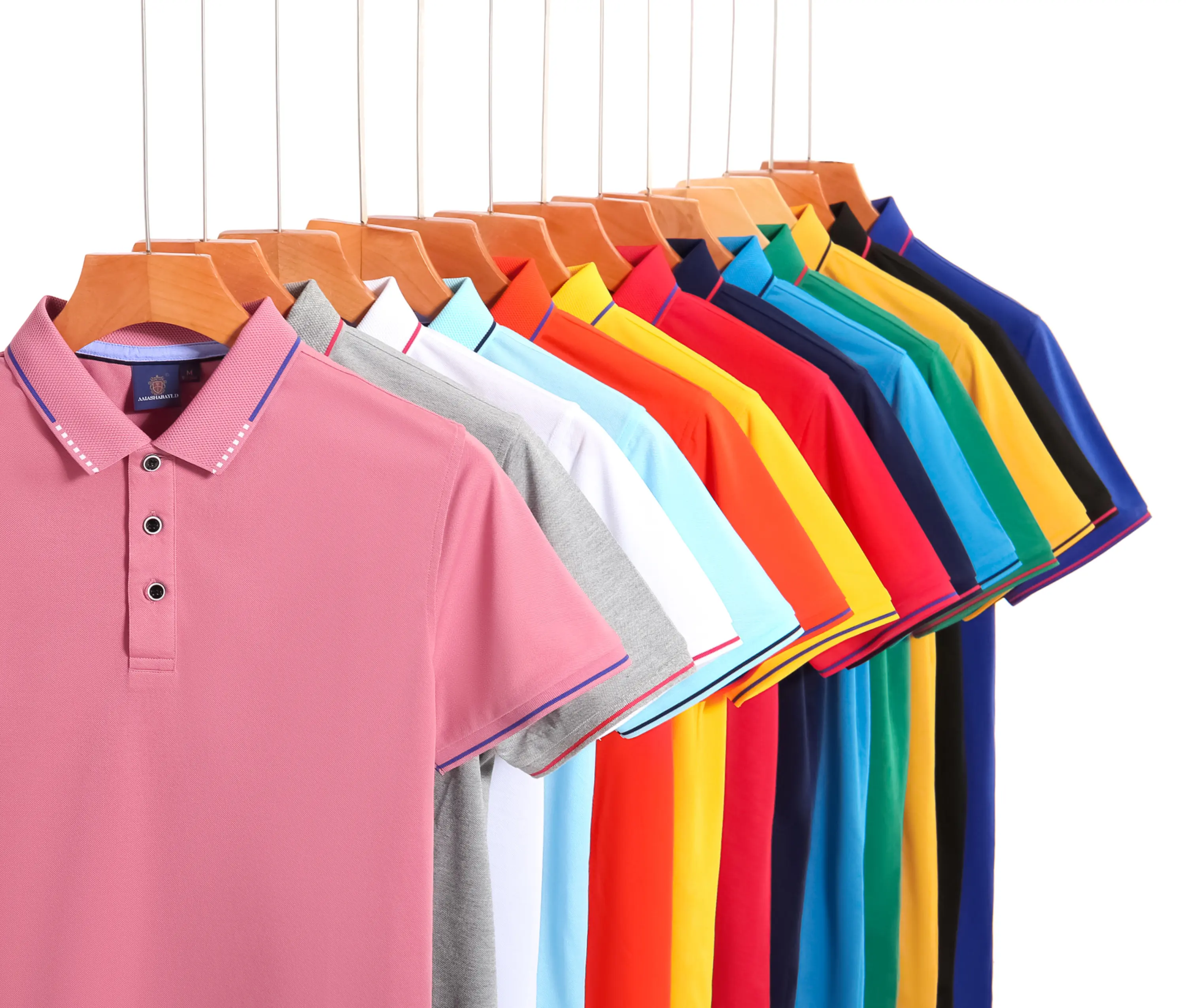 Atacado De Seda De Algodão Bordado Logotipo Camisas Polo Alta Qualidade Plain Golf Polo T-shirts Camisas Polo Personalizadas