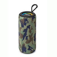 Altavoz Portátil Inalámbrico Bluetooth HF-F109 con Woofer de Tela, Luz RGB, Sonido Activo de Alta Fidelidad, Graves Estéreo, Resistente al Agua para Exteriores