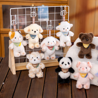 Groothandel gemengde mini dieren knuffel sleutelhangers schattige knuffels tascharms voor promotionele geschenken klauwautomaat prijzen