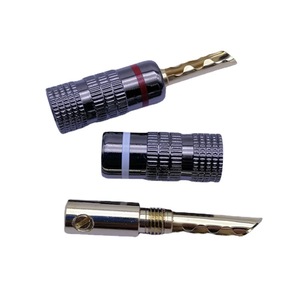 Conector tipo banana en forma de diente de sierra, carcasa de cobre y aluminio, conector tipo banana chapado en oro rojo y blanco, salida de fábrica de conectores para altavoces - Product Image 1